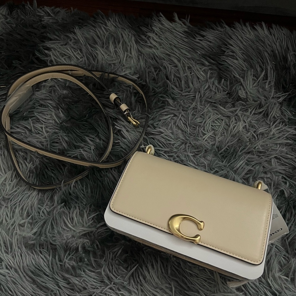 Coach Beige Crossbody Bag with Gold Hardware